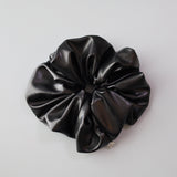 Black Eco Leather Scrunchie
