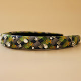 Slender Headband Green Silver Mix