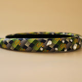 Slender Headband Green Silver Mix