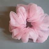 Sheer Pink Organdy Scrunchie