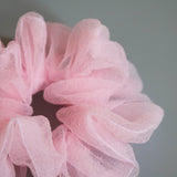 Sheer Pink Organdy Scrunchie