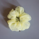 Lemon Yellow Organdy Scrunchie