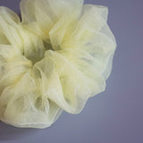 Lemon Yellow Organdy Scrunchie