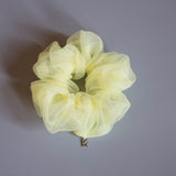 Lemon Yellow Organdy Scrunchie