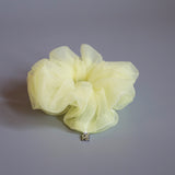 Lemon Yellow Organdy Scrunchie