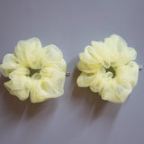 Lemon Yellow Organdy Scrunchie