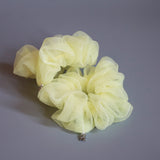 Lemon Yellow Organdy Scrunchie