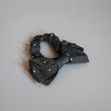 Black Grey Dot Ribbon Pony