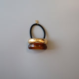 Double Gold Brown Ring Pony