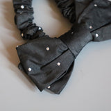 Black Grey Dot Ribbon Pony