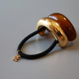 Double Gold Brown Ring Pony