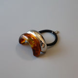 Double Silver Brown Ring Pony
