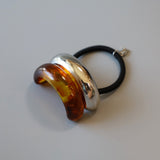 Double Silver Brown Ring Pony
