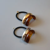 Double Gold Brown Ring Pony