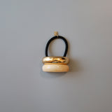 Double Gold Beige Ring Pony