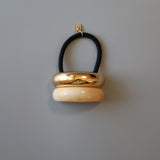 Double Gold Beige Ring Pony