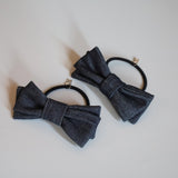 Indigo Denim Ribbon Pony