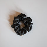 Black Silky Satin Mini Scrunchie