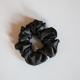 Black Silky Satin Mini Scrunchie