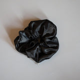 Black Silky Satin Scrunchie