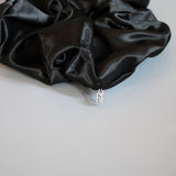 Black Silky Satin Scrunchie
