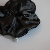 Black Silky Satin Scrunchie
