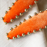 Orange Velor Studs Hair Pin