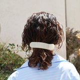 Milky White Gloss Bar Hair Clip