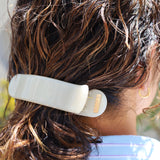 Milky White Gloss Bar Hair Clip