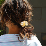 Cream White Big Pearl Hair Clip