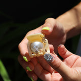 Cream White Big Pearl Hair Clip