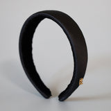 Shiny Black Thin Headband No Studs