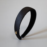 Shiny Black Thin Headband No Studs