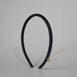 Shiny Black Tight Headband No Studs
