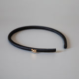 Shiny Black Tight Headband No Studs