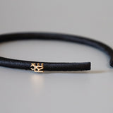 Shiny Black Tight Headband No Studs