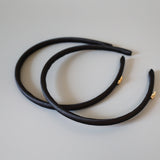 Shiny Black Tight Headband No Studs