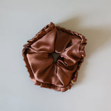 Side Frills Scrunchie Brown