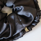 Side Frills Scrunchie Black