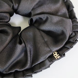Side Frills Scrunchie Black
