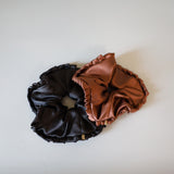 Side Frills Scrunchie Brown