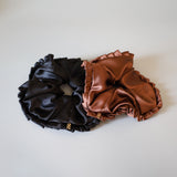 Side Frills Scrunchie Brown