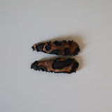 Brown Leopard Black Studs Hair Pin