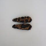 Brown Leopard Black Studs Hair Pin