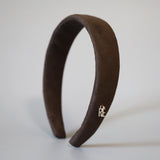 Greige Suede Thin Headband No Studs
