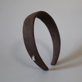 Greige Suede Thin Headband No Studs