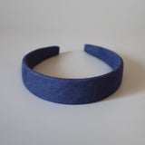 Blue Suede Thin Headband No Studs