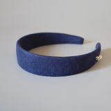 Blue Suede Thin Headband No Studs