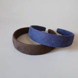 Blue Suede Thin Headband No Studs