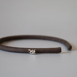 Greige Suede Tight Headband No Studs